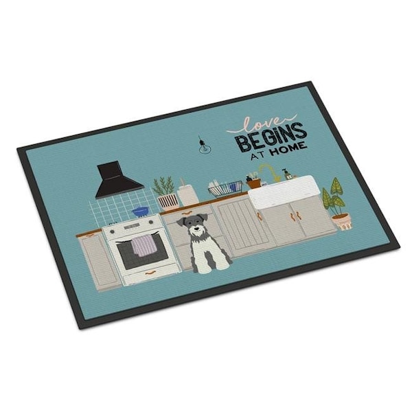 Carolines Treasures CK7758MAT 18 x 27 in. Salt & Pepper Miniature Schnauzer Kitchen Scene Indoor or Outdoor Mat CK7758MAT - main
